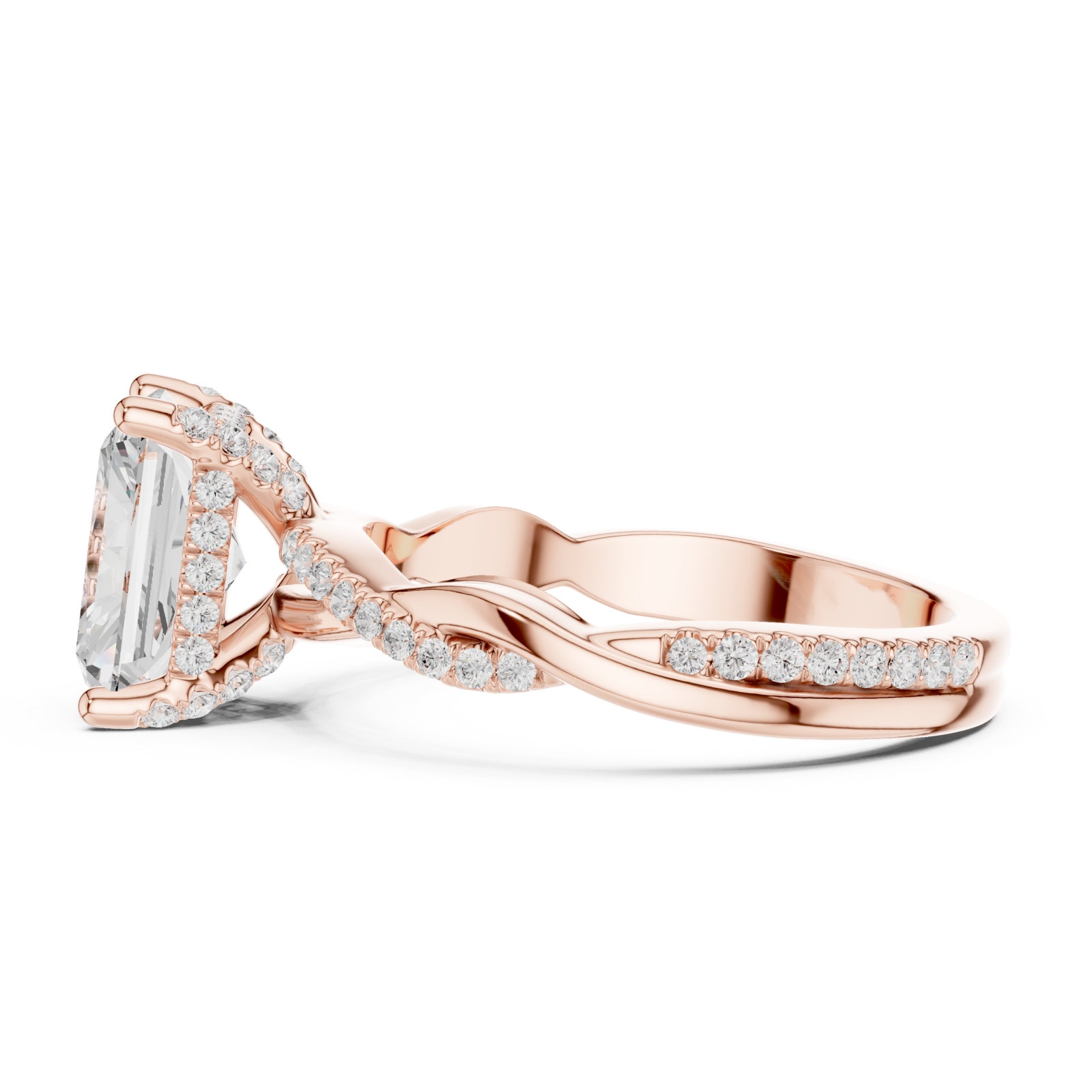  Rose Gold Radiant Blossom Ring Side View