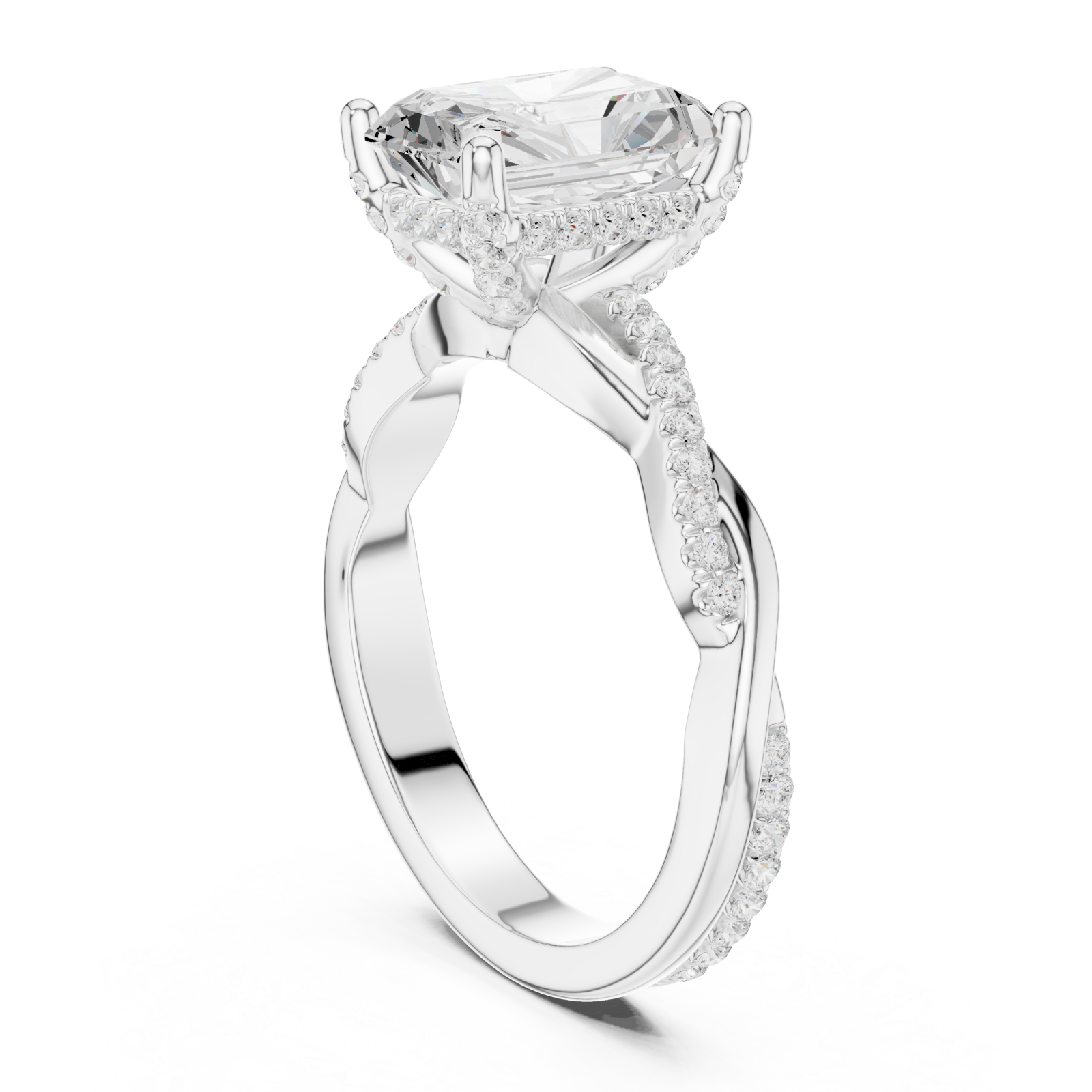  White Gold Radiant Blossom Ring Left View