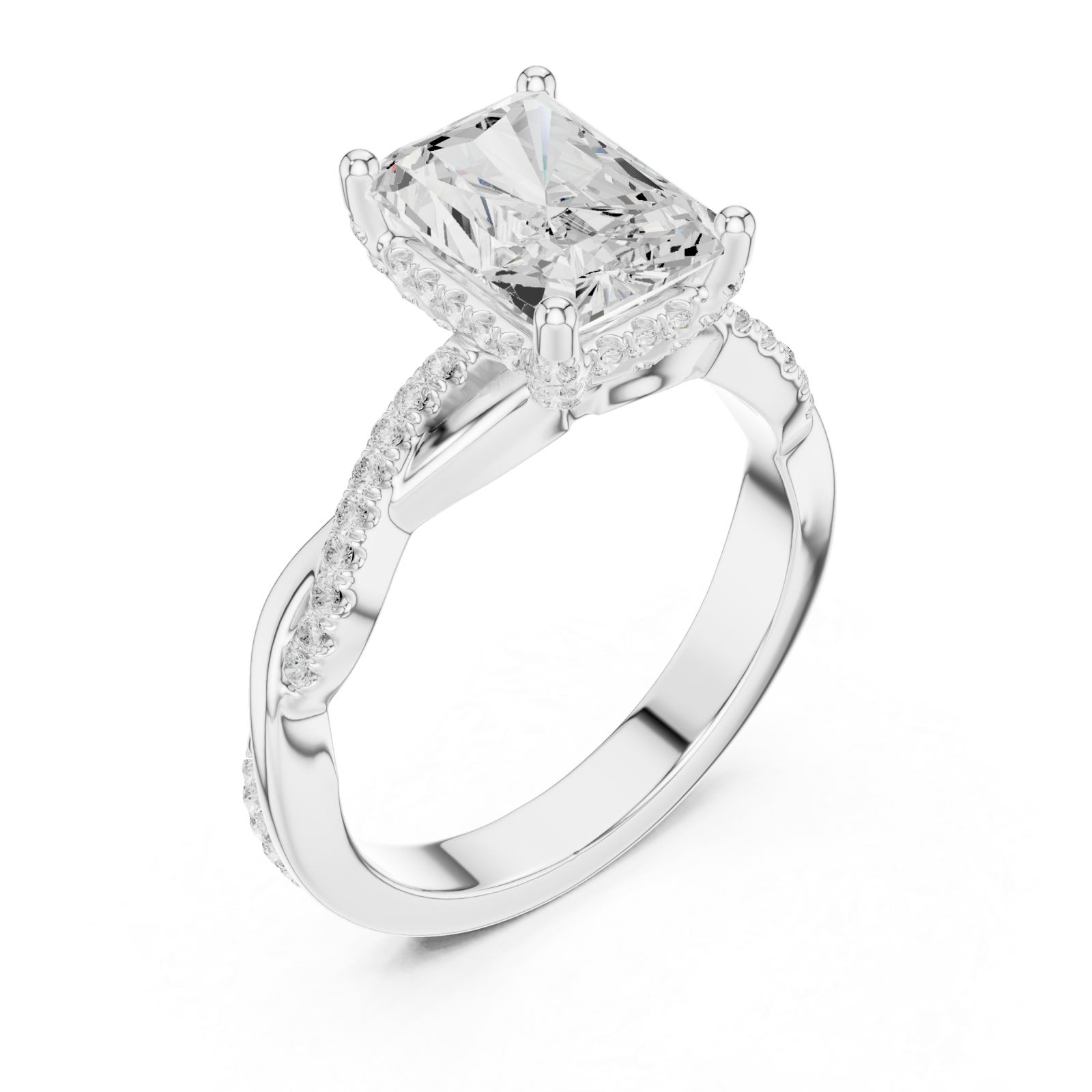  White Gold Radiant Blossom Ring Right View