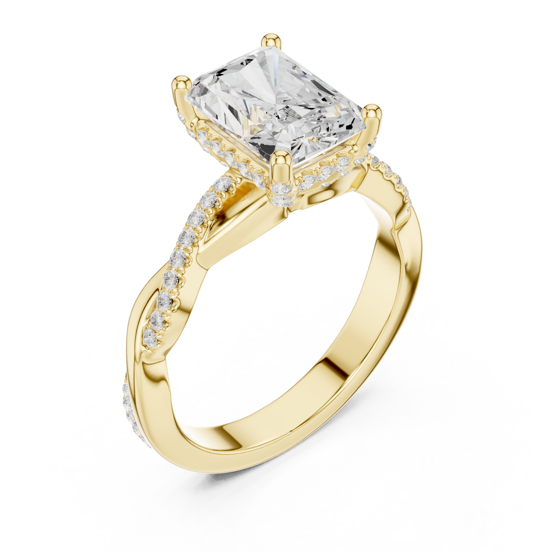 Gold Radiant Blossom Ring Right View