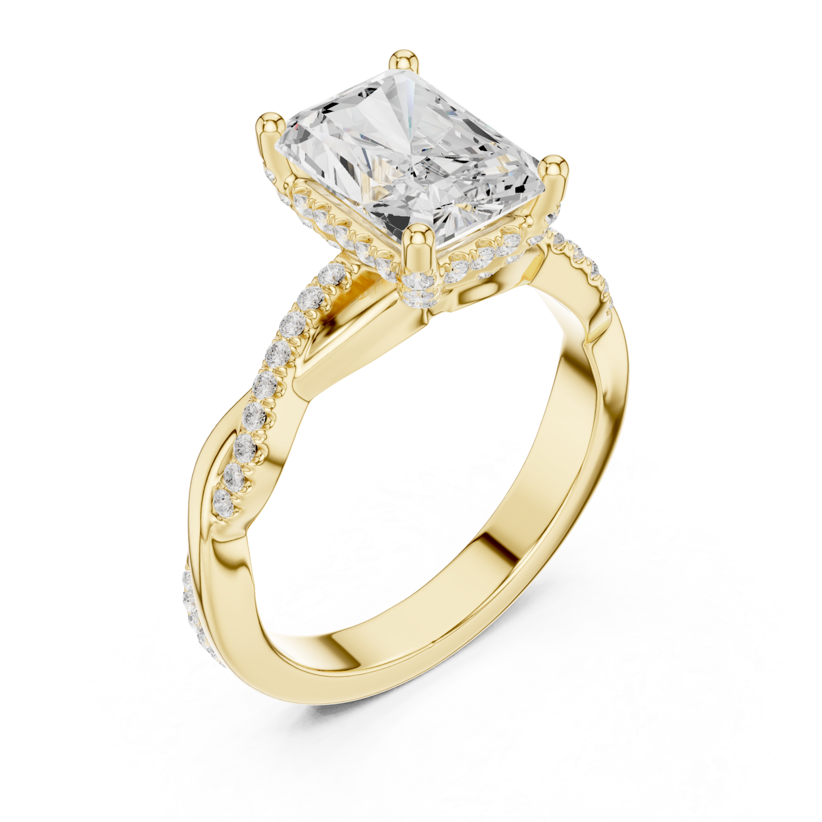 Gold Radiant Blossom Ring Right View