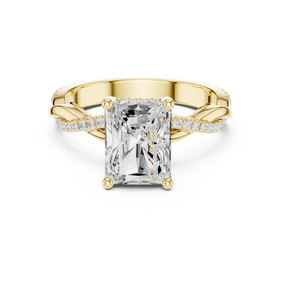 Gold Radiant Blossom Ring Right View