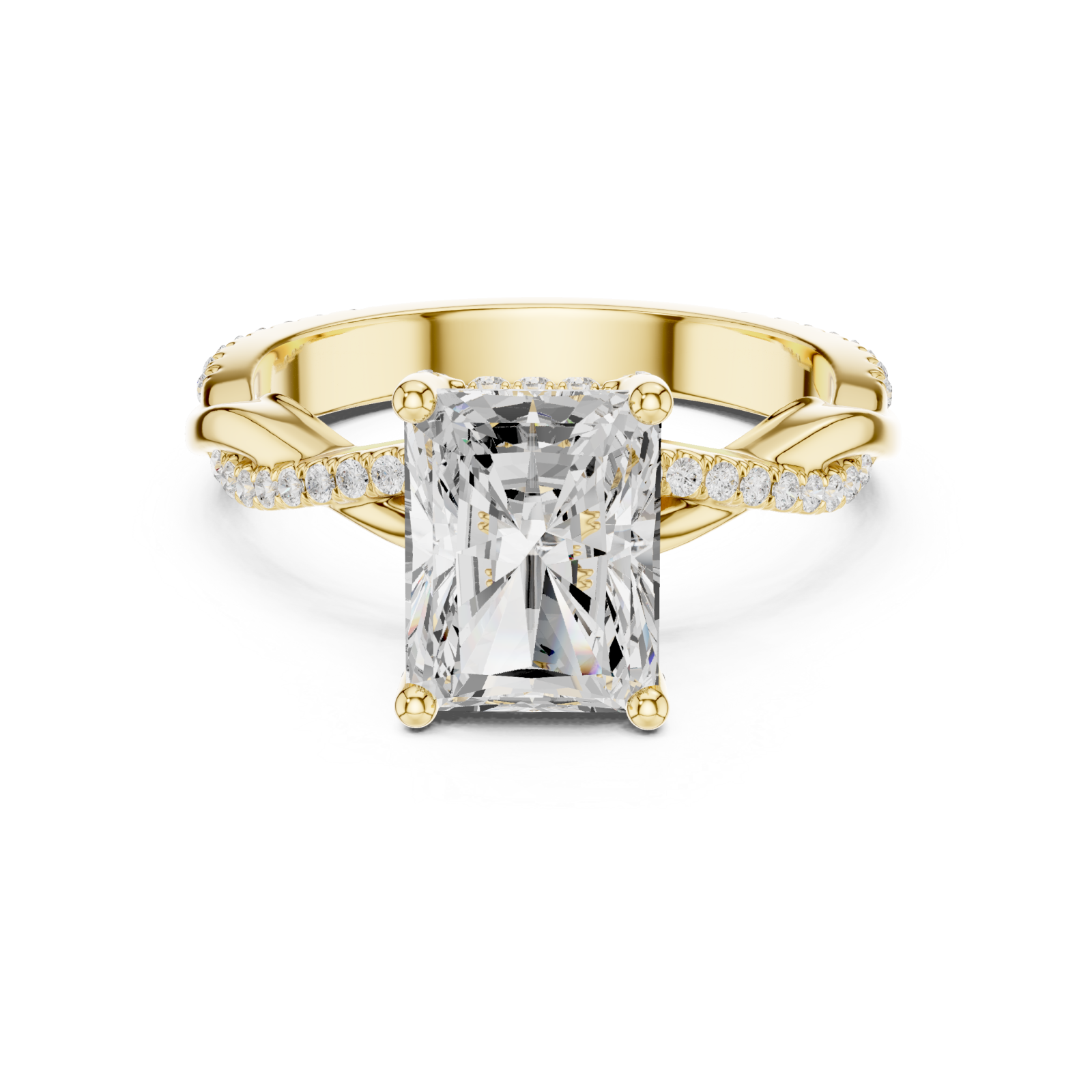  Gold Radiant Blossom Ring Front View