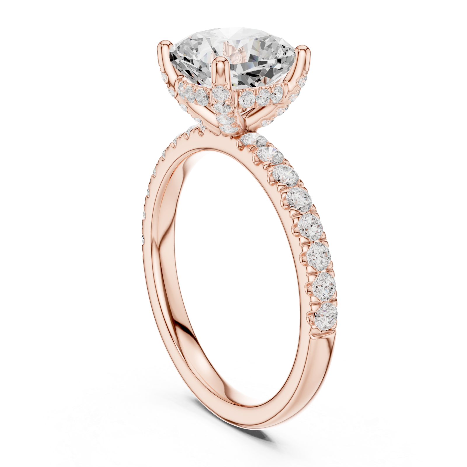  Rose Gold Elegance Reign Cushion Classic Ring Left View