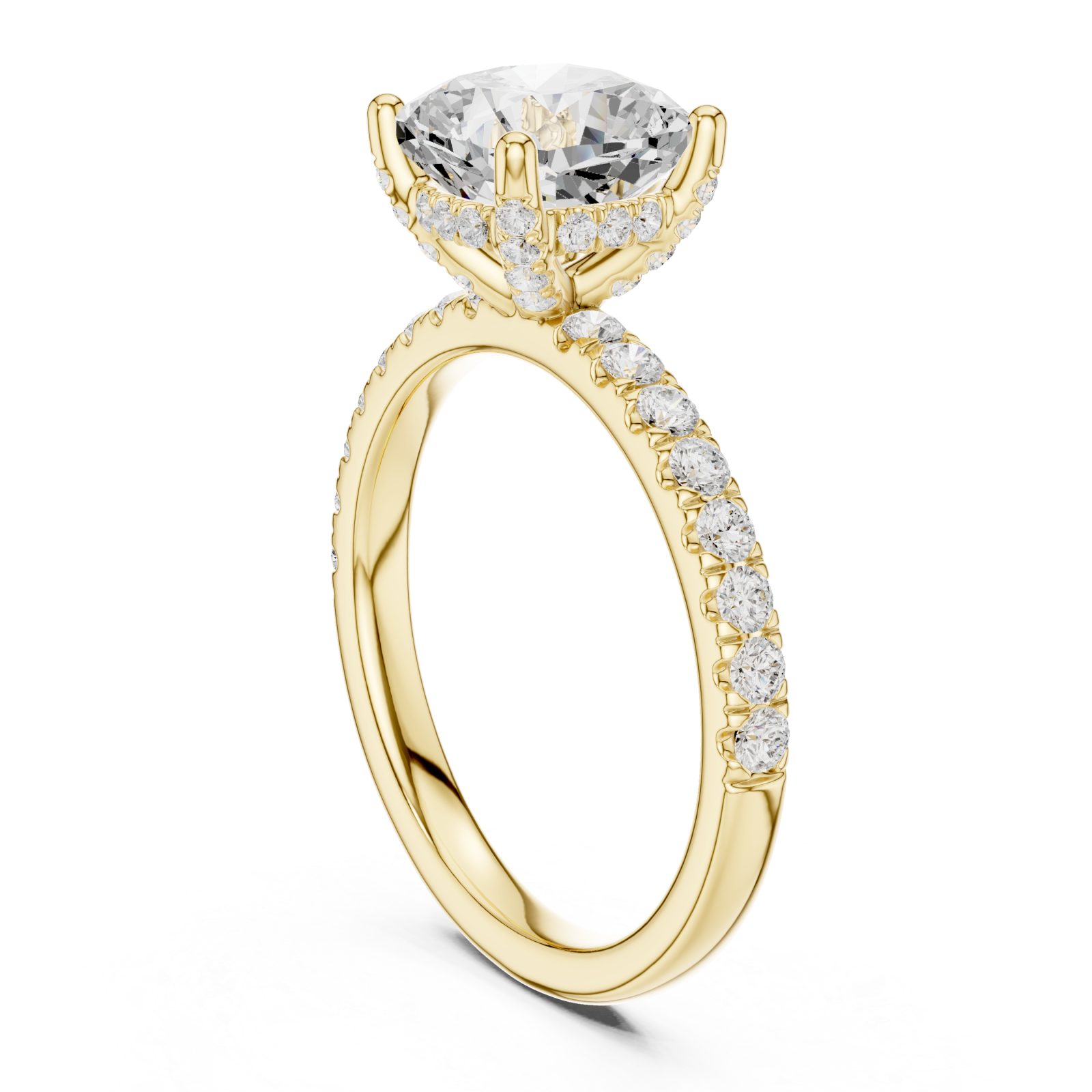  Gold Elegance Reign Cushion Classic Ring Left View
