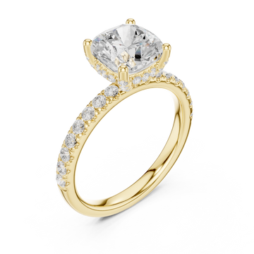 Gold Elegance Reign Cushion Classic Ring Right View