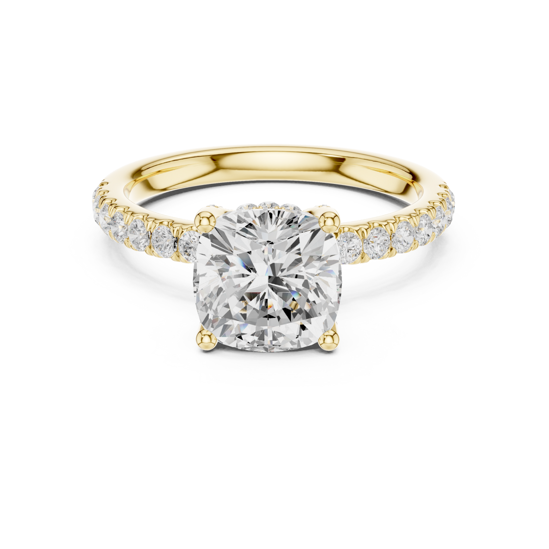 Gold Elegance Reign Cushion Classic Ring Right View