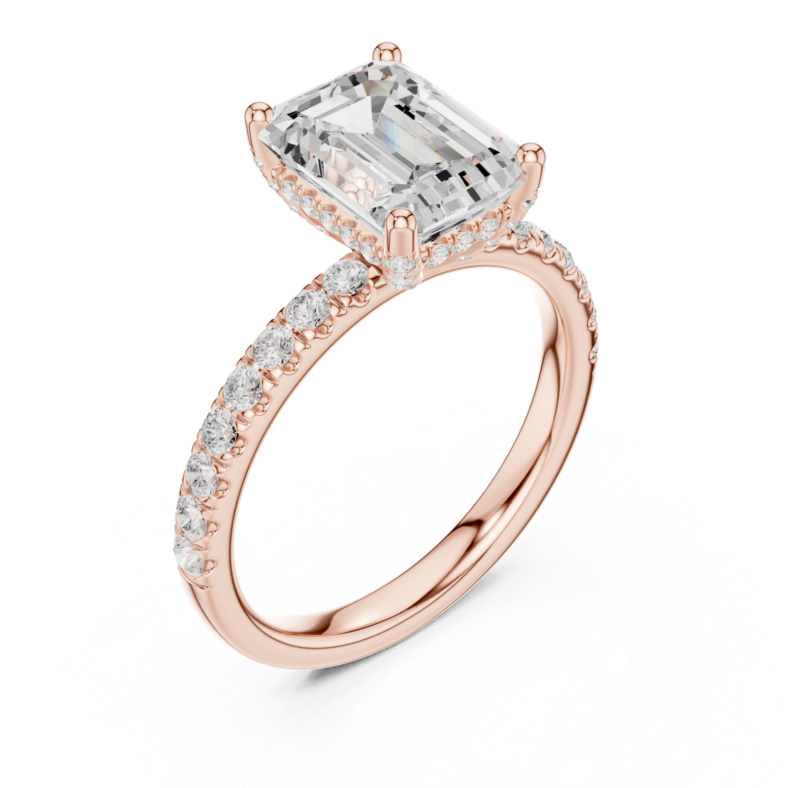  Rose Gold Pure Grace Emerald Solitaire Ring Right View