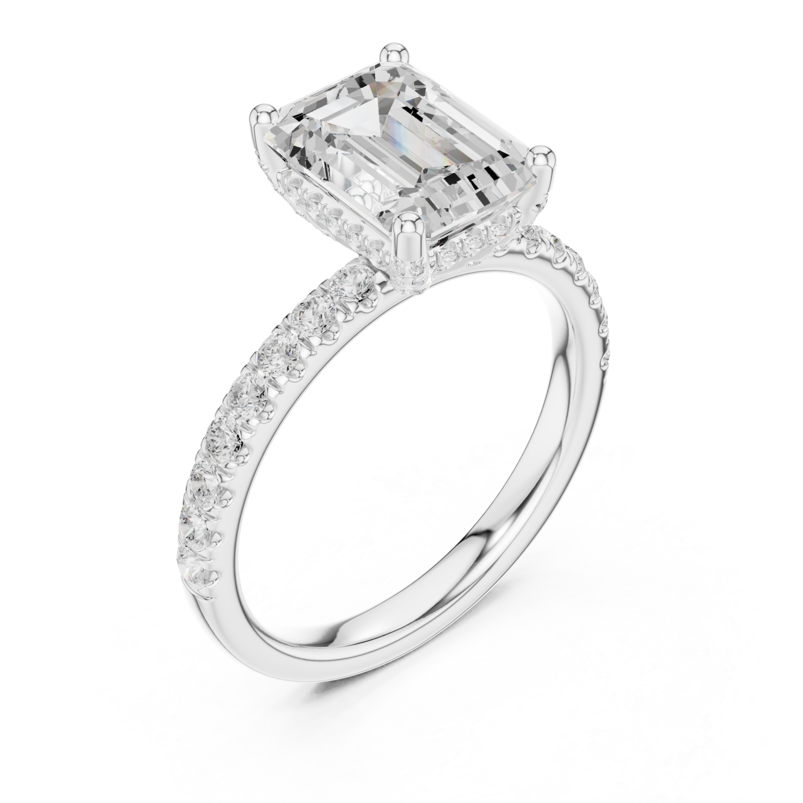  White Gold Pure Grace Emerald Solitaire Ring Right View