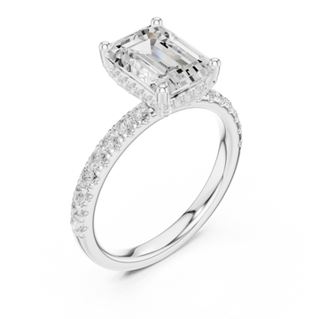  White Gold Pure Grace Emerald Solitaire Ring Right View
