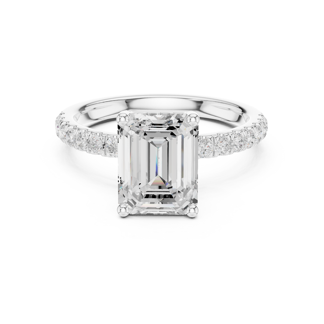  White Gold Pure Grace Emerald Solitaire Ring Right View