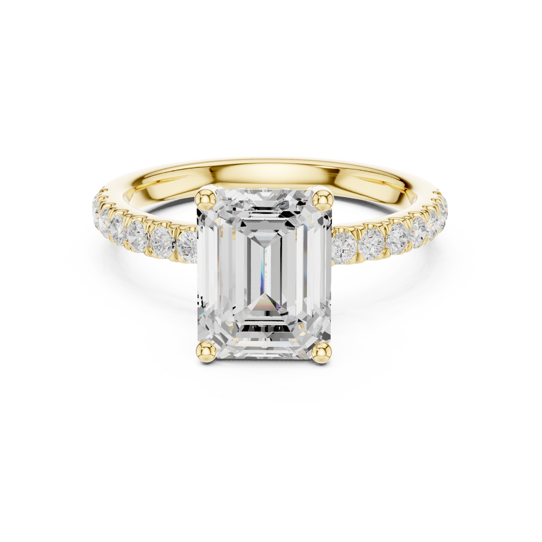 Gold Pure Grace Emerald Solitaire Ring Right View