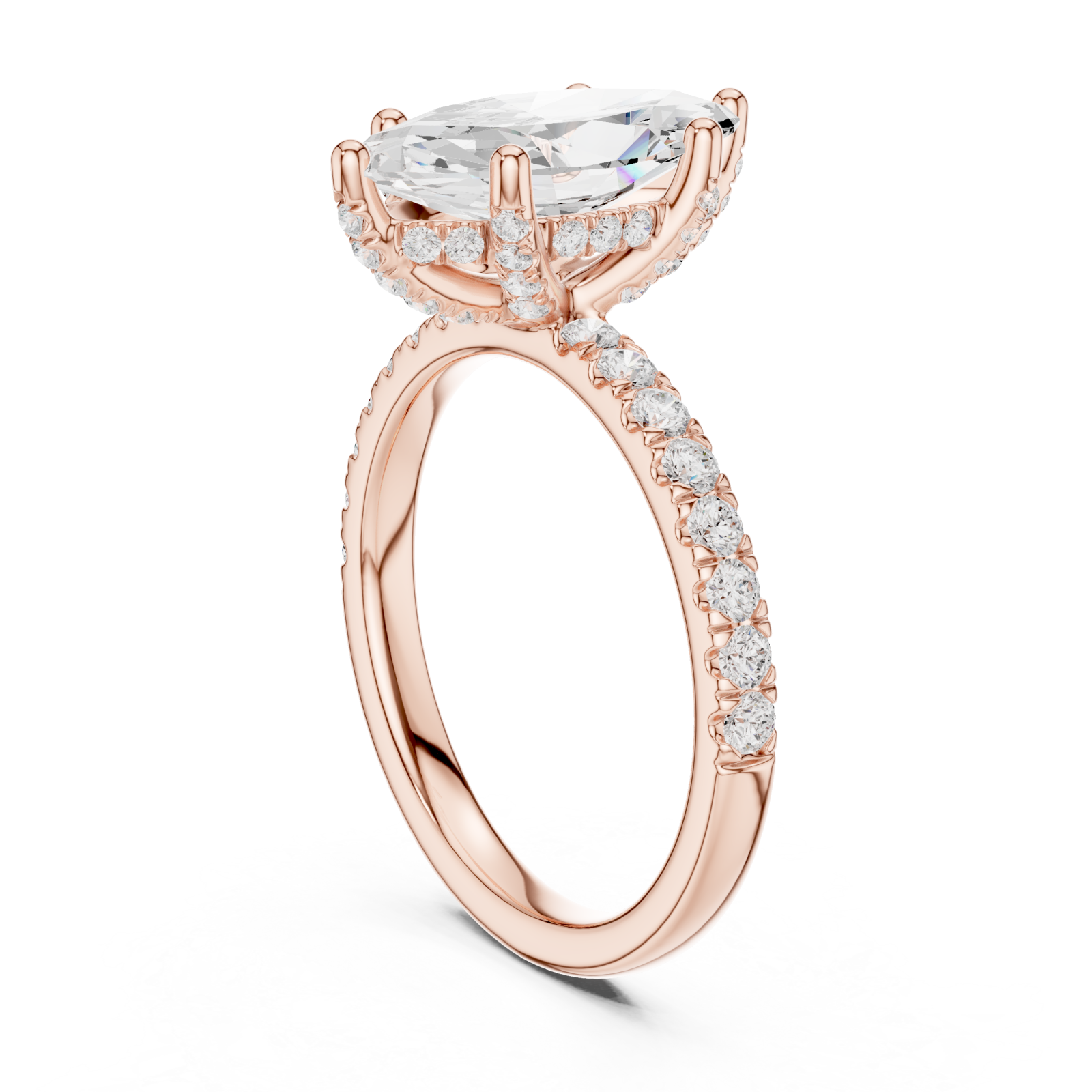  Rose Gold Eve's Grace Marquise Ring Left View