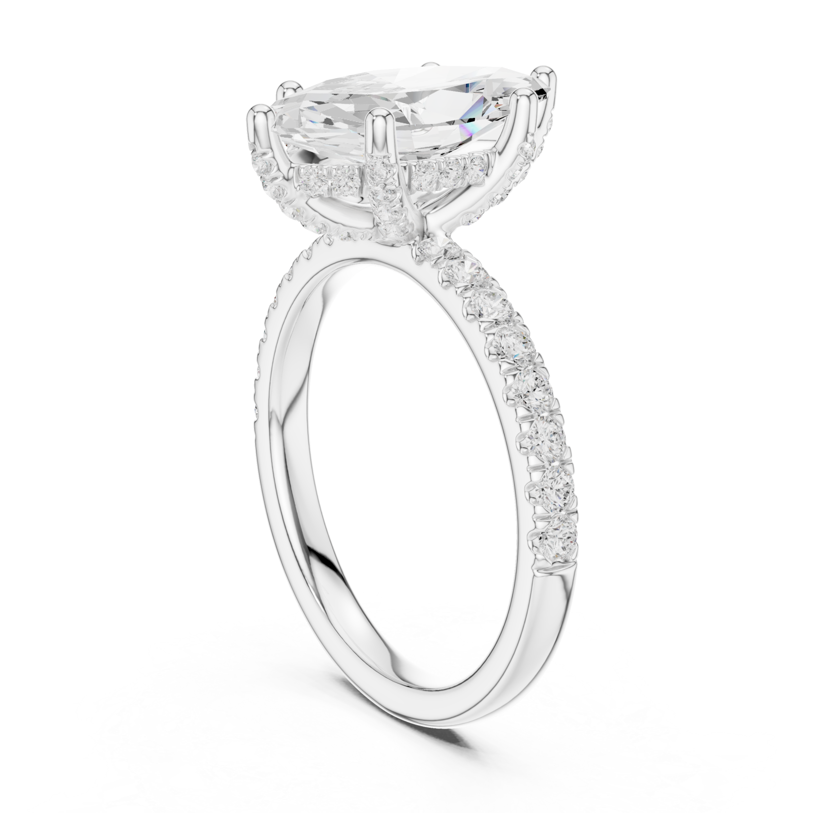  White Gold Eve's Grace Marquise Ring Left View