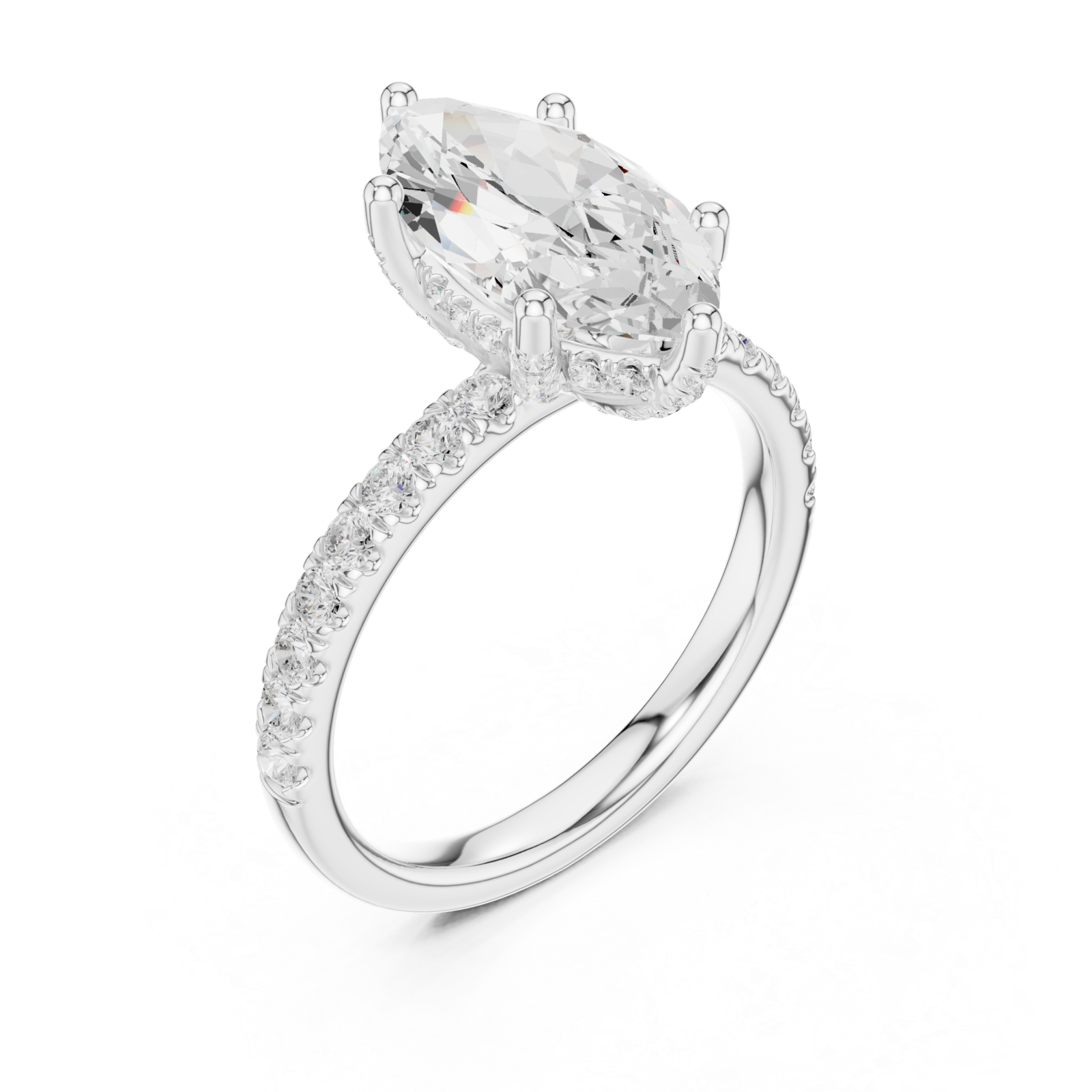  White Gold Eve's Grace Marquise Ring Right View