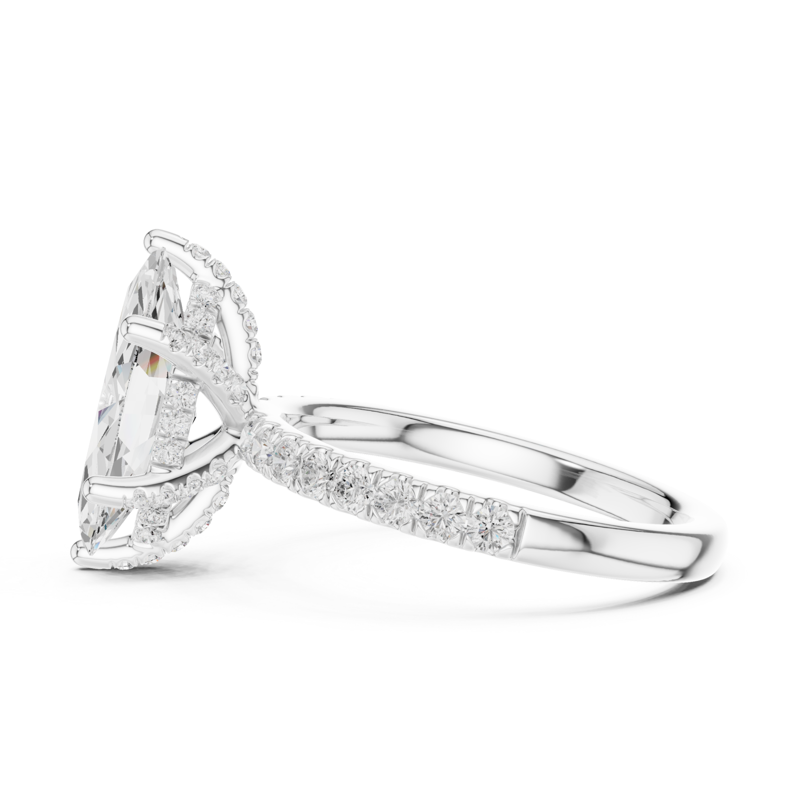  White Gold Eve's Grace Marquise Ring Side View