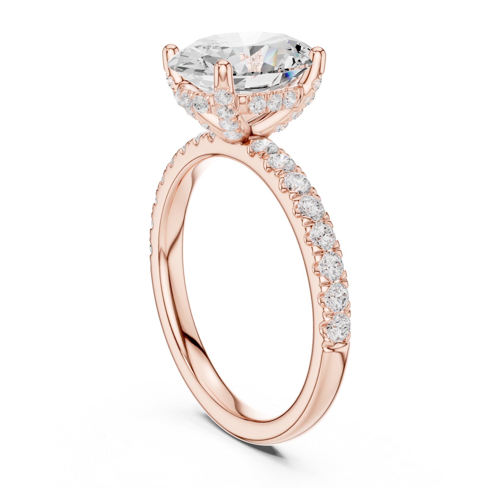 Rose Gold Glorious Oval Radiance Ring Left View