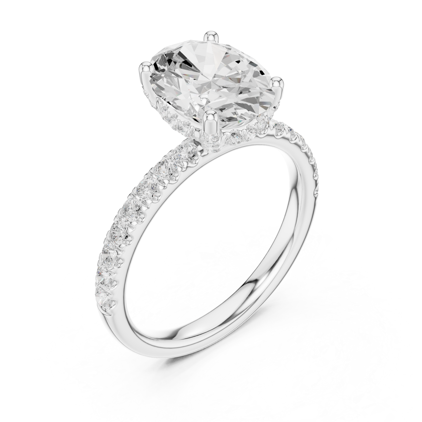  White Gold Glorious Oval Radiance Ring Right View