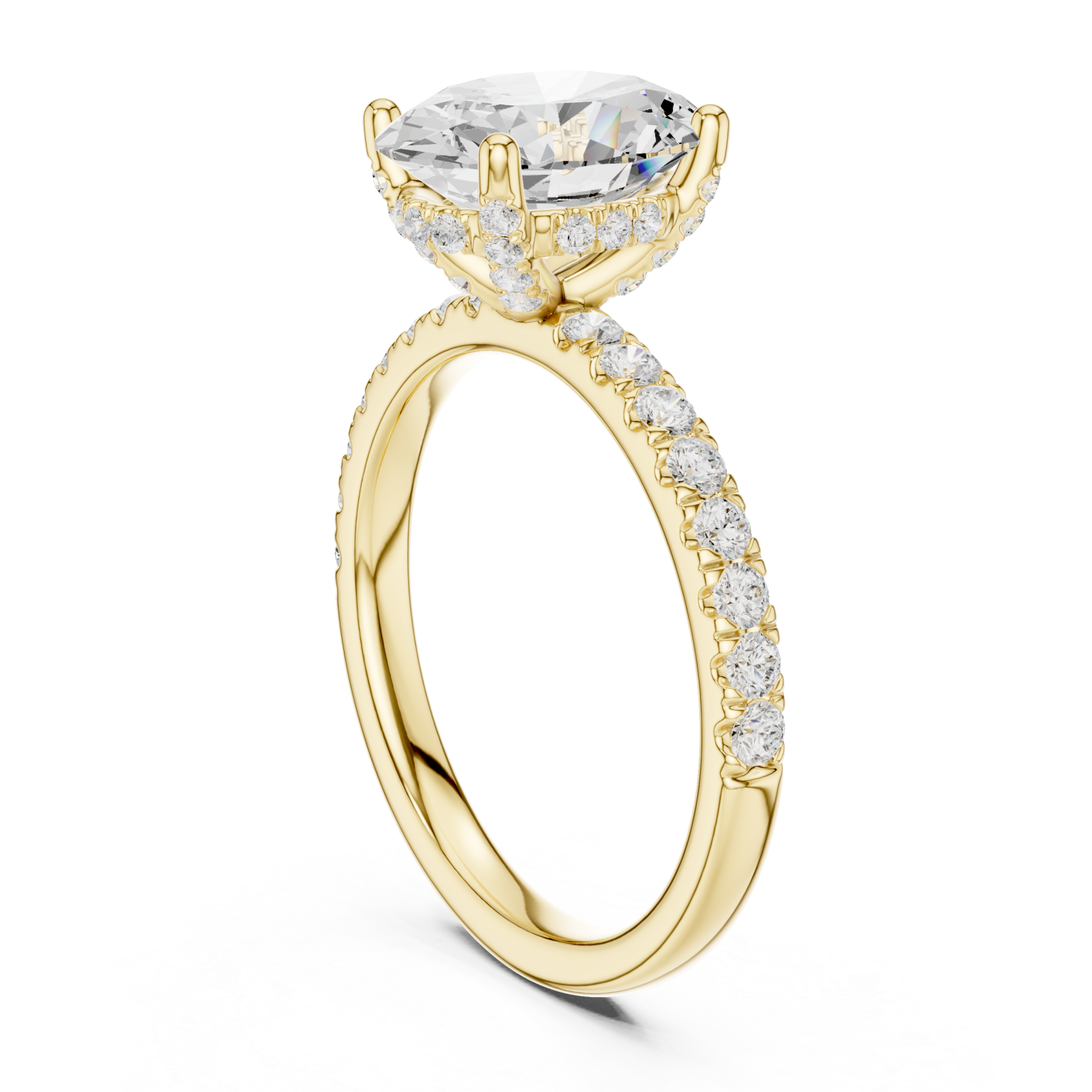 Gold Glorious Oval Radiance Ring Left View