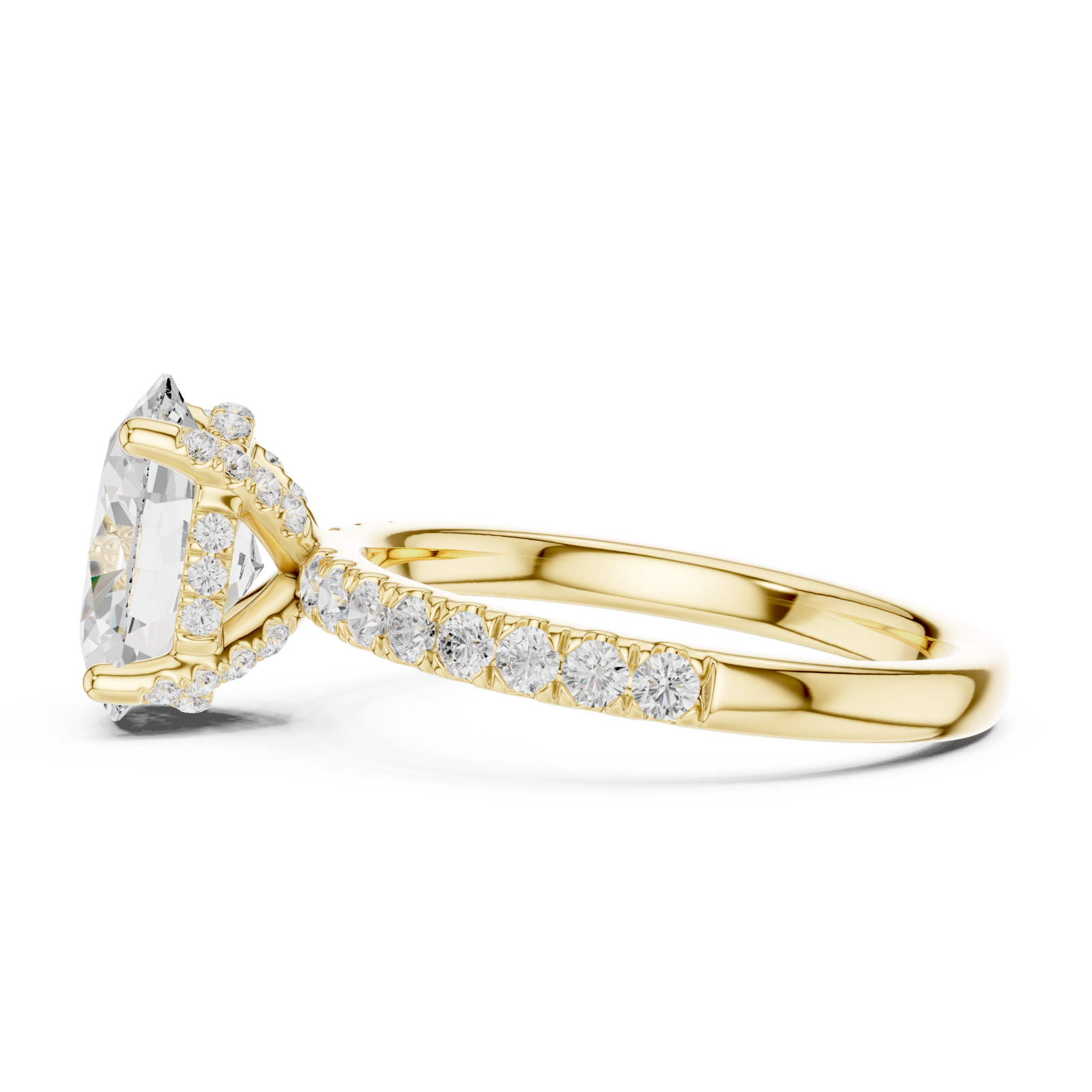  Gold Glorious Oval Radiance Ring Side View