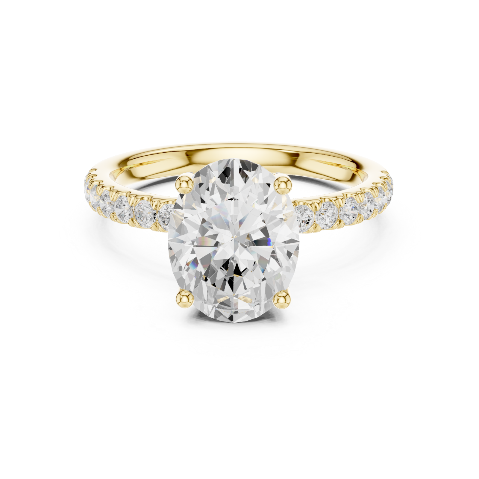  Gold Glorious Oval Radiance Ring Front View