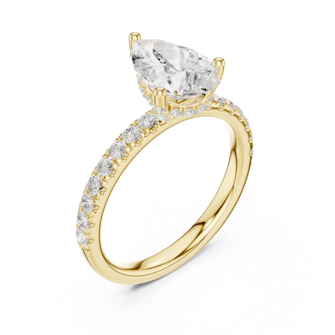 Gold Pear Harmony Promise Ring Right View