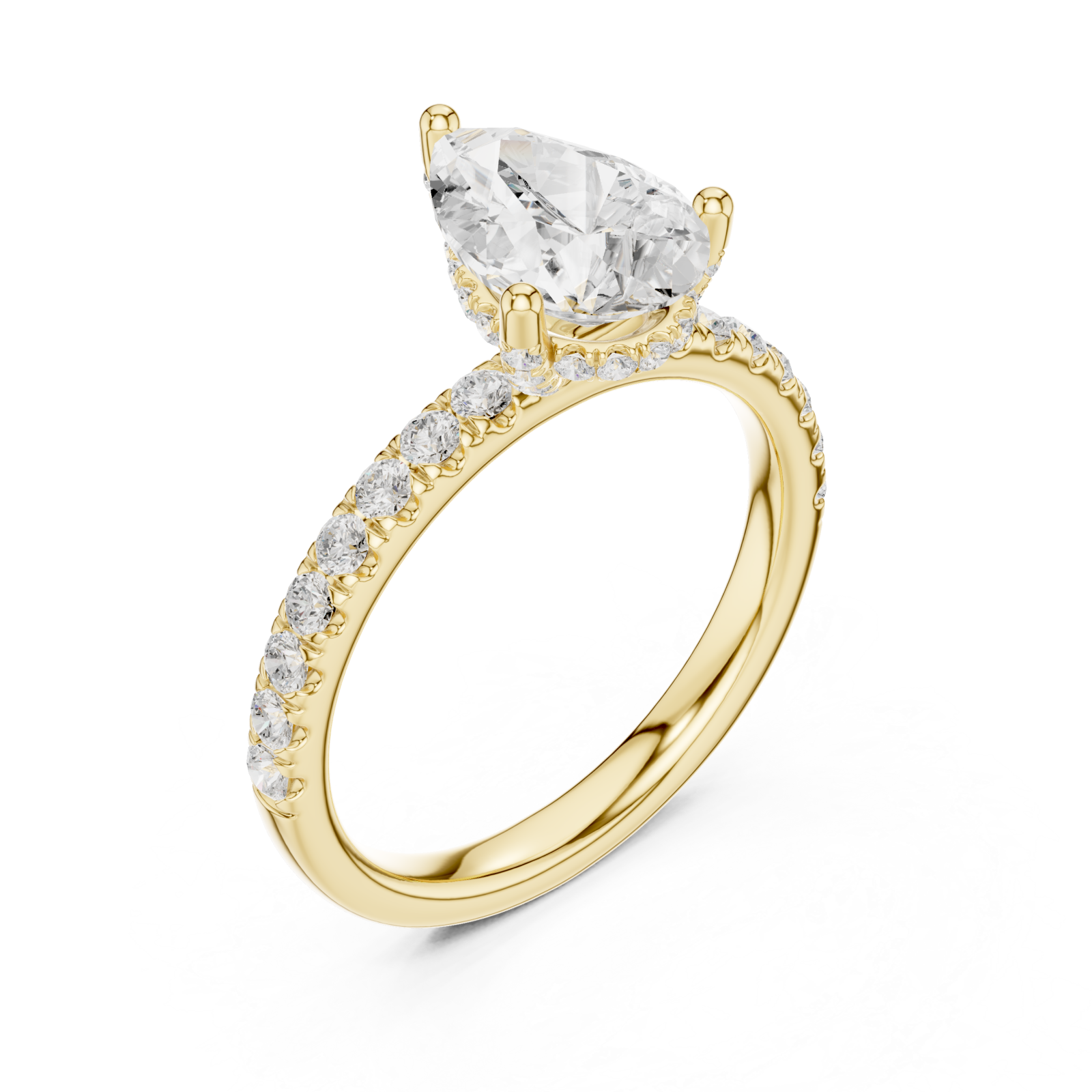 Gold Pear Harmony Promise Ring Right View
