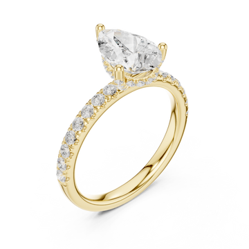 Gold Pear Harmony Promise Ring Right View