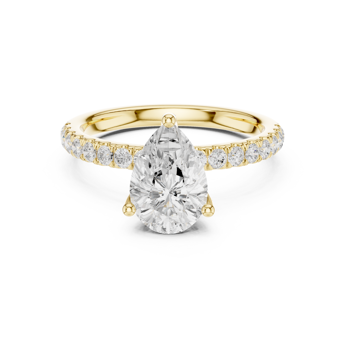 Gold Pear Harmony Promise Ring Right View