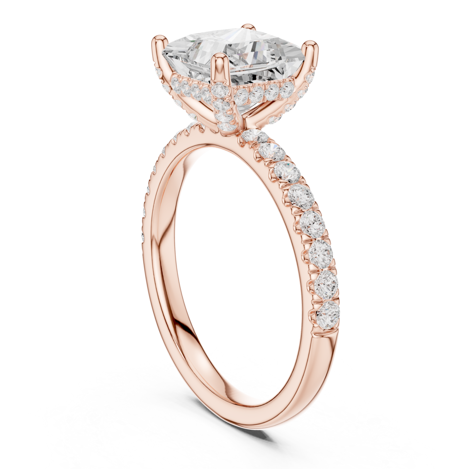  Rose Gold Starlight Promise Ring Left View