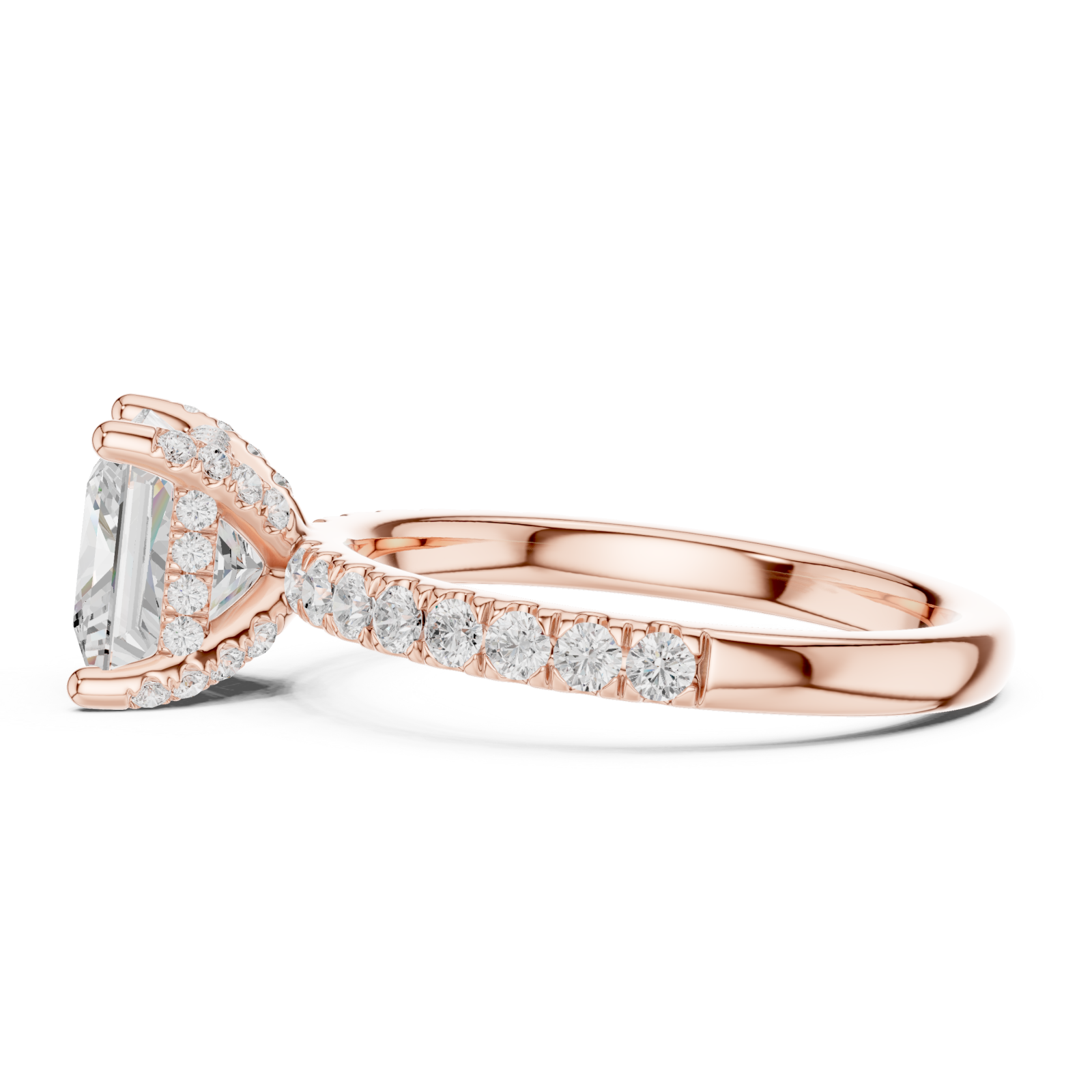  Rose Gold Starlight Promise Ring Side View