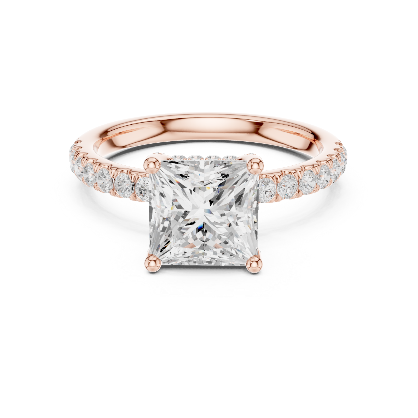  Rose Gold Starlight Promise Ring Front View