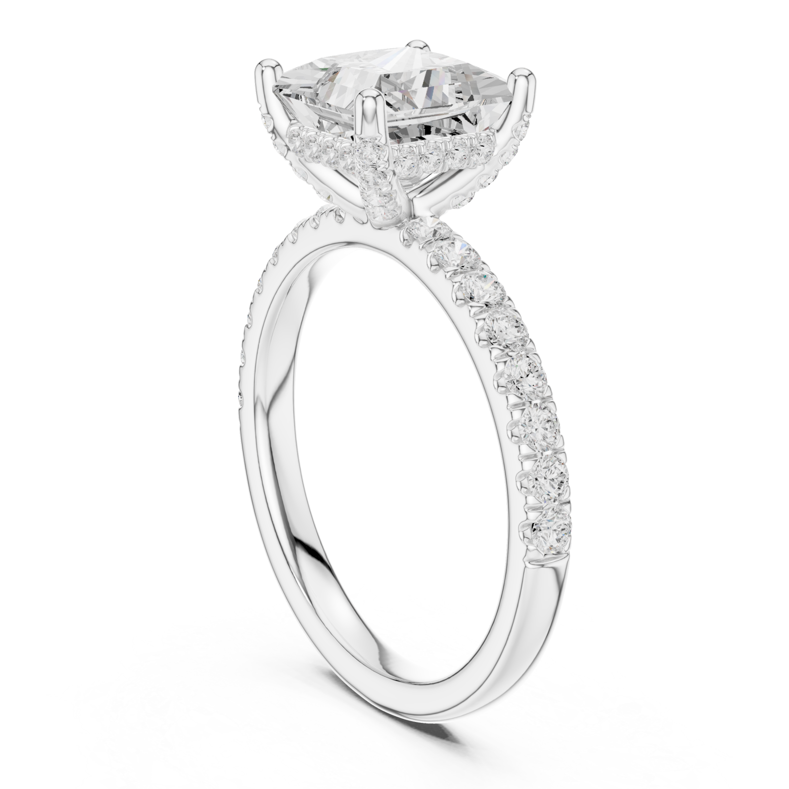  White Gold Starlight Promise Ring Left View