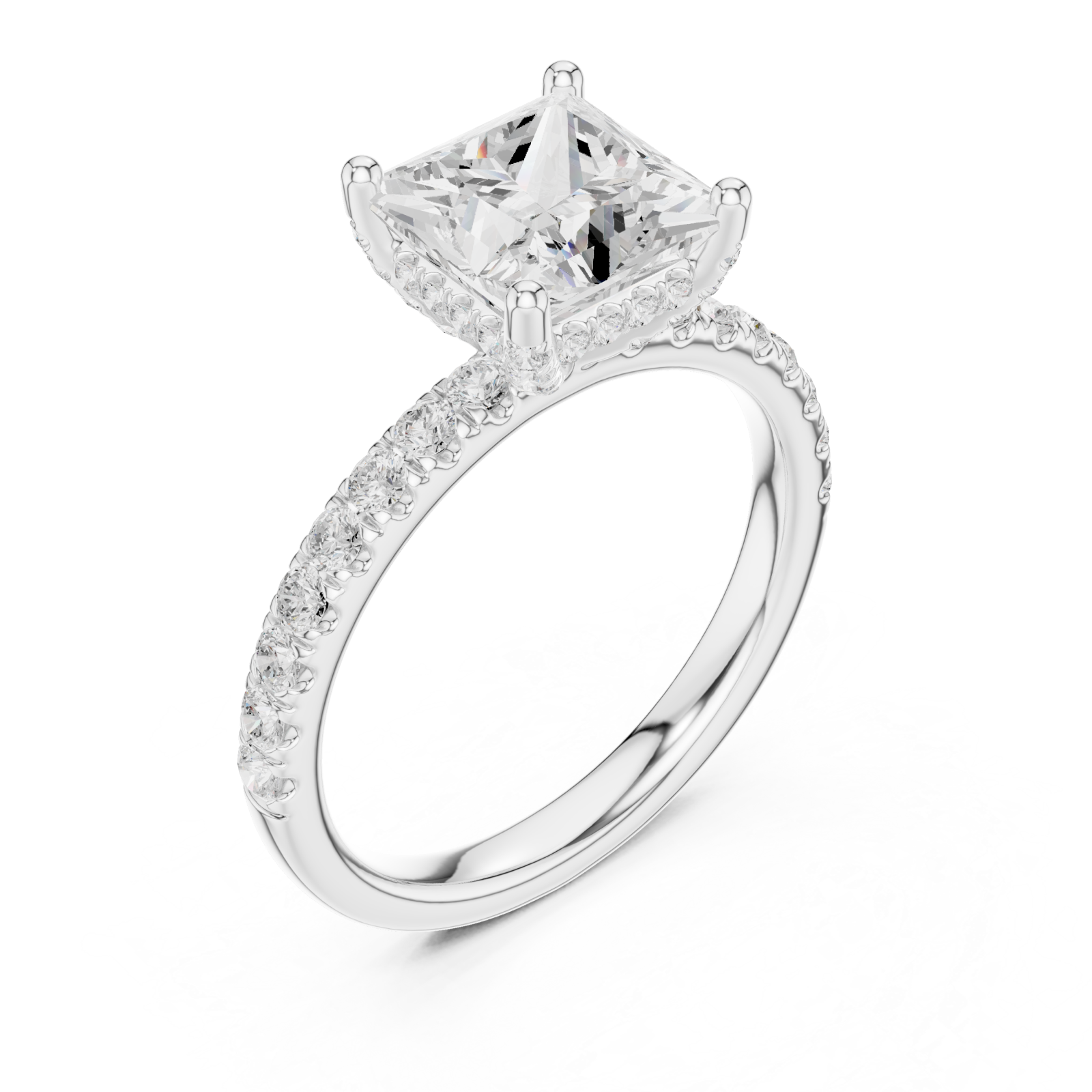  White Gold Starlight Promise Ring Right View
