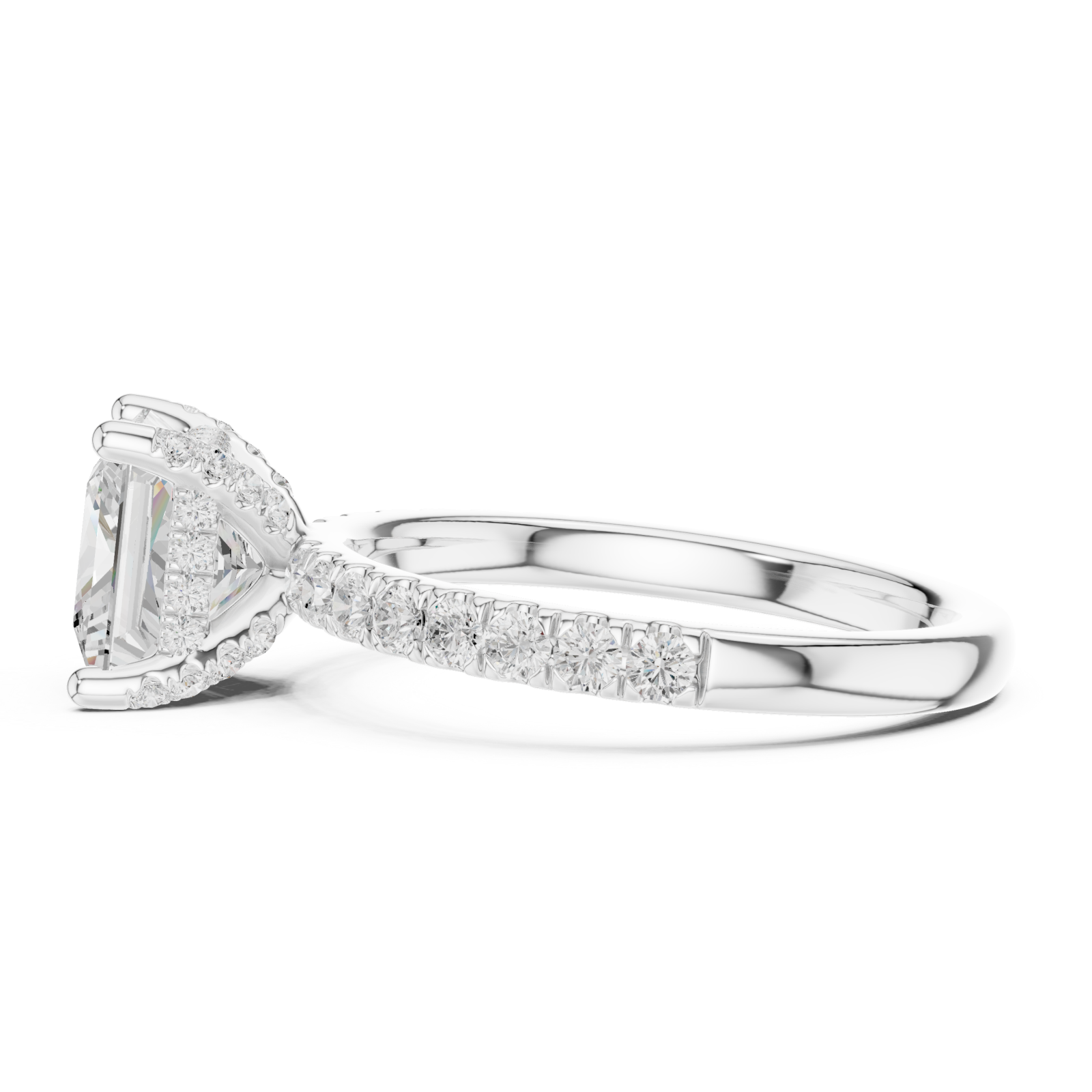  White Gold Starlight Promise Ring Side View