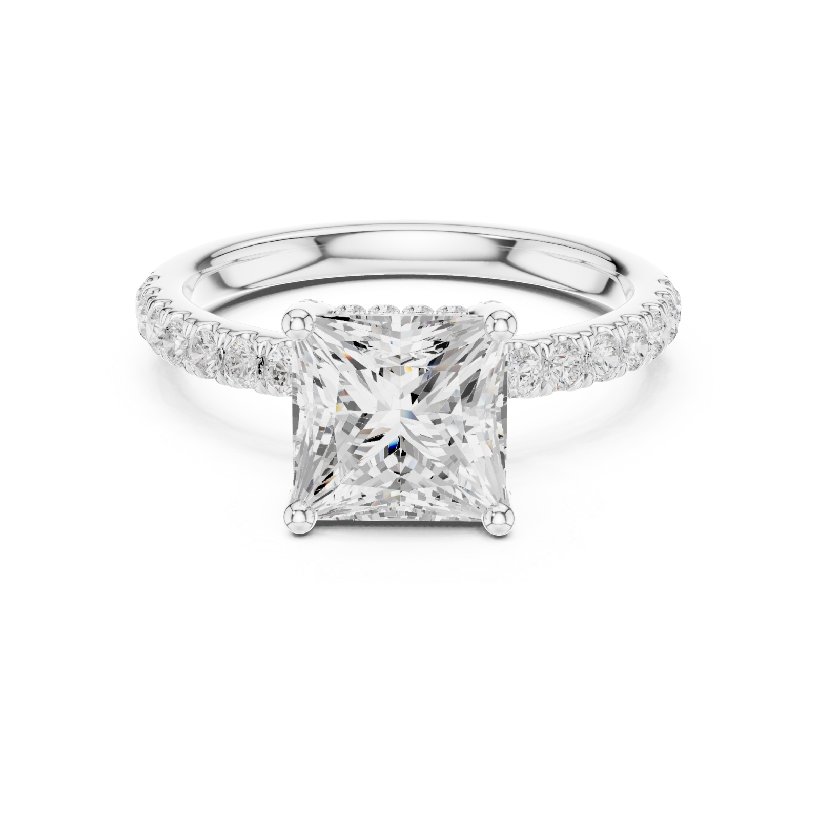  White Gold Starlight Promise Ring Front View