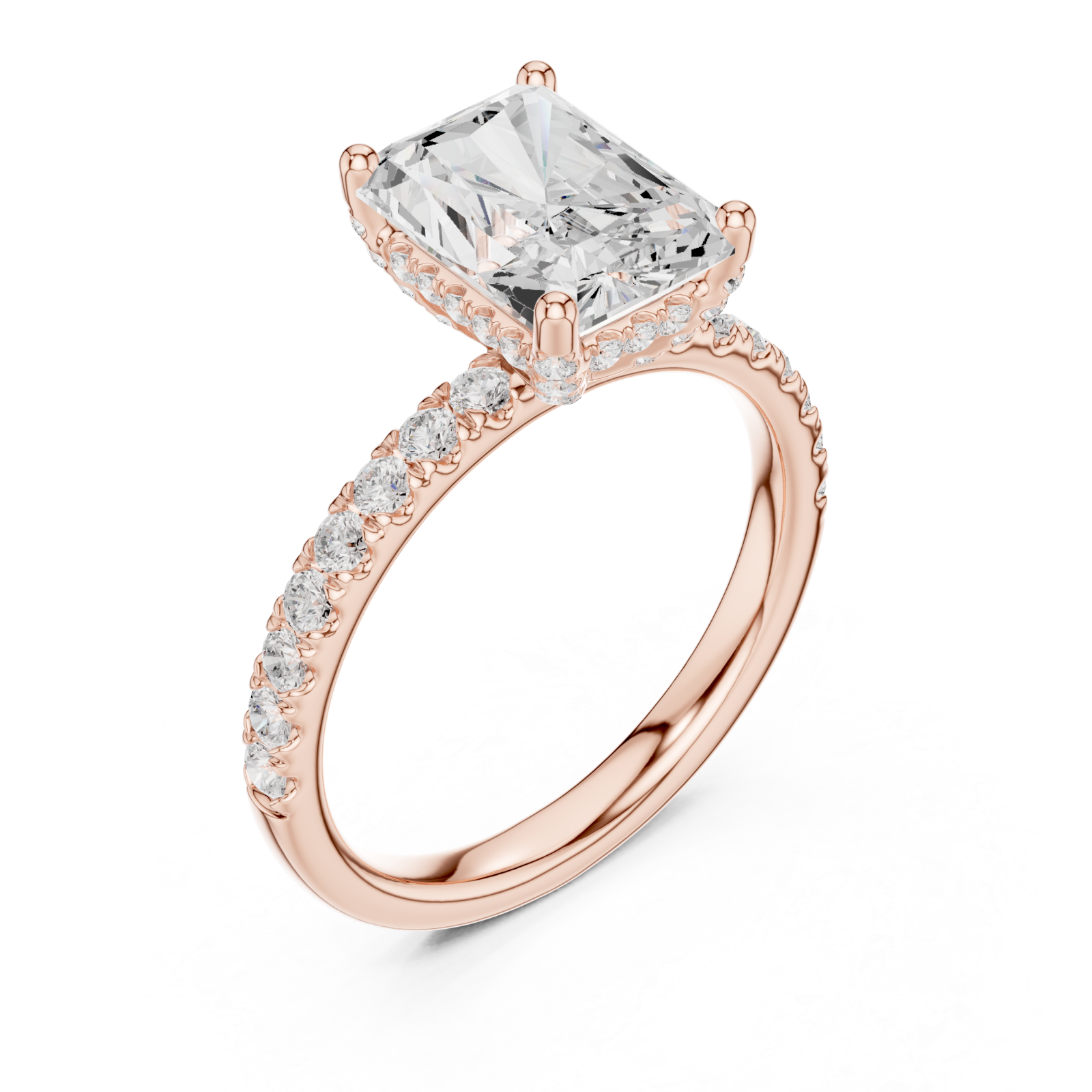  Rose Gold Radiant Regal Solitaire Engagement Ring Right View