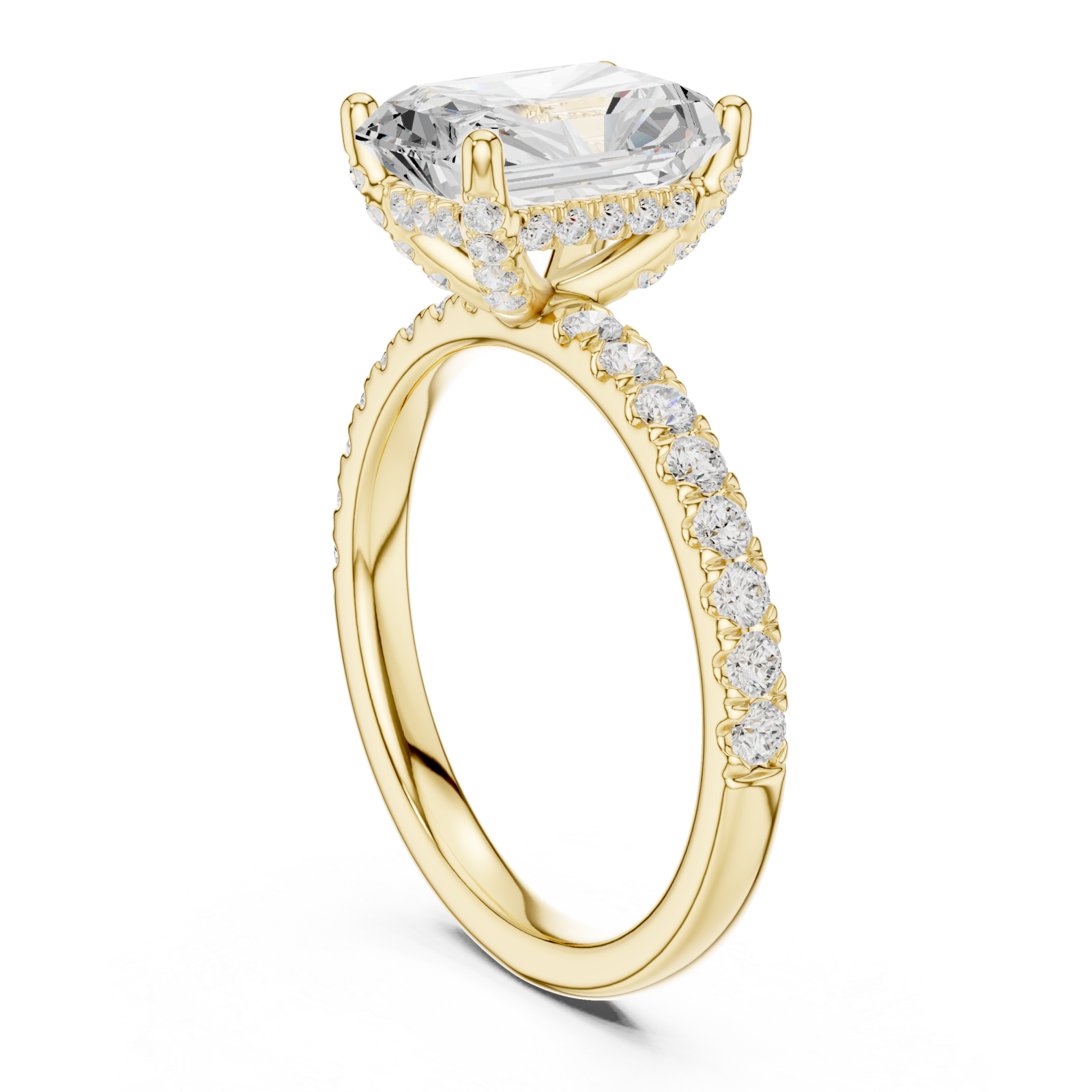  Gold Radiant Regal Solitaire Engagement Ring Left View