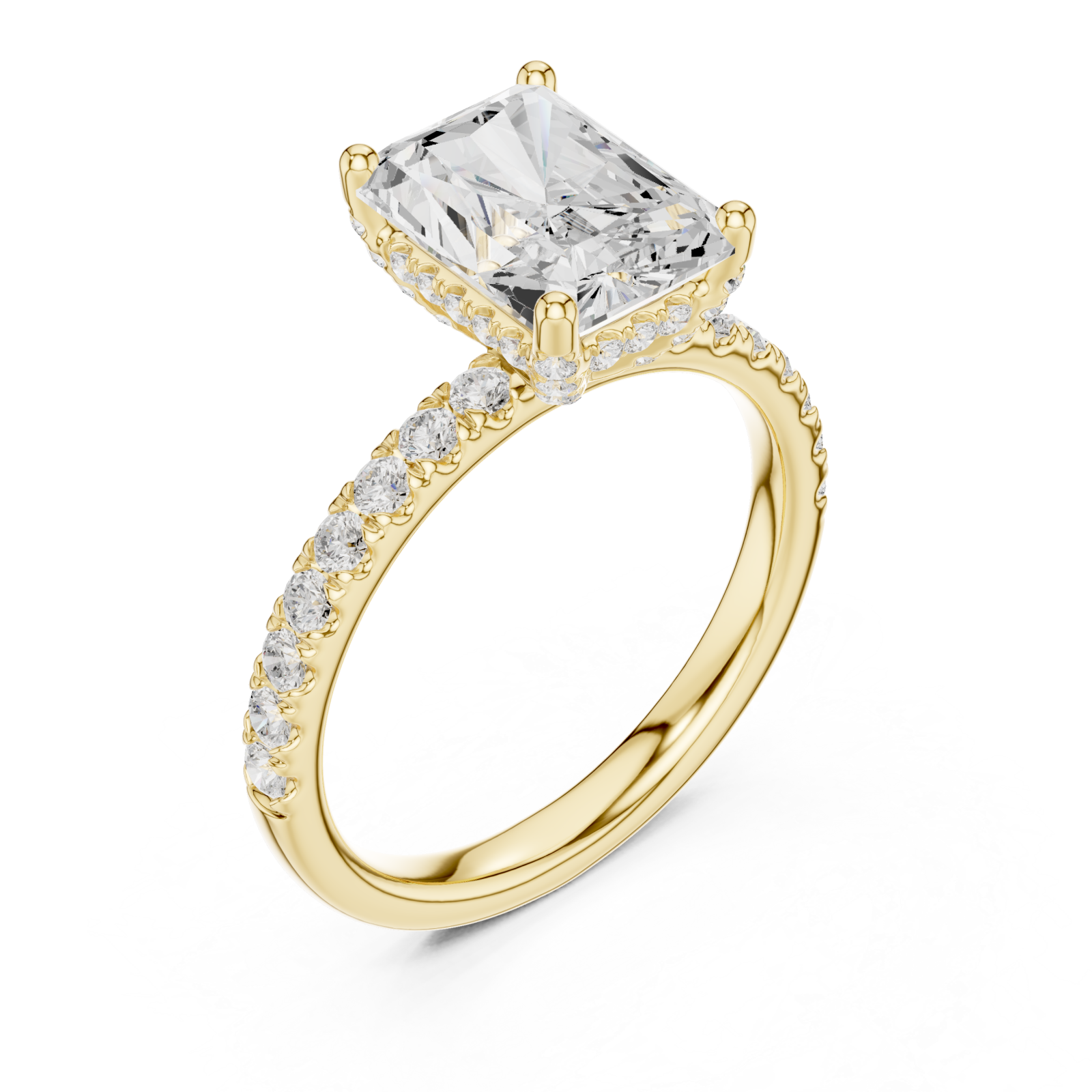 Gold Radiant Regal Solitaire Engagement Ring Right View