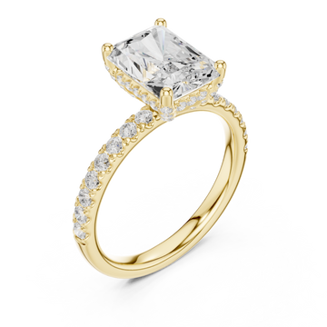 Gold Radiant Regal Solitaire Engagement Ring Right View
