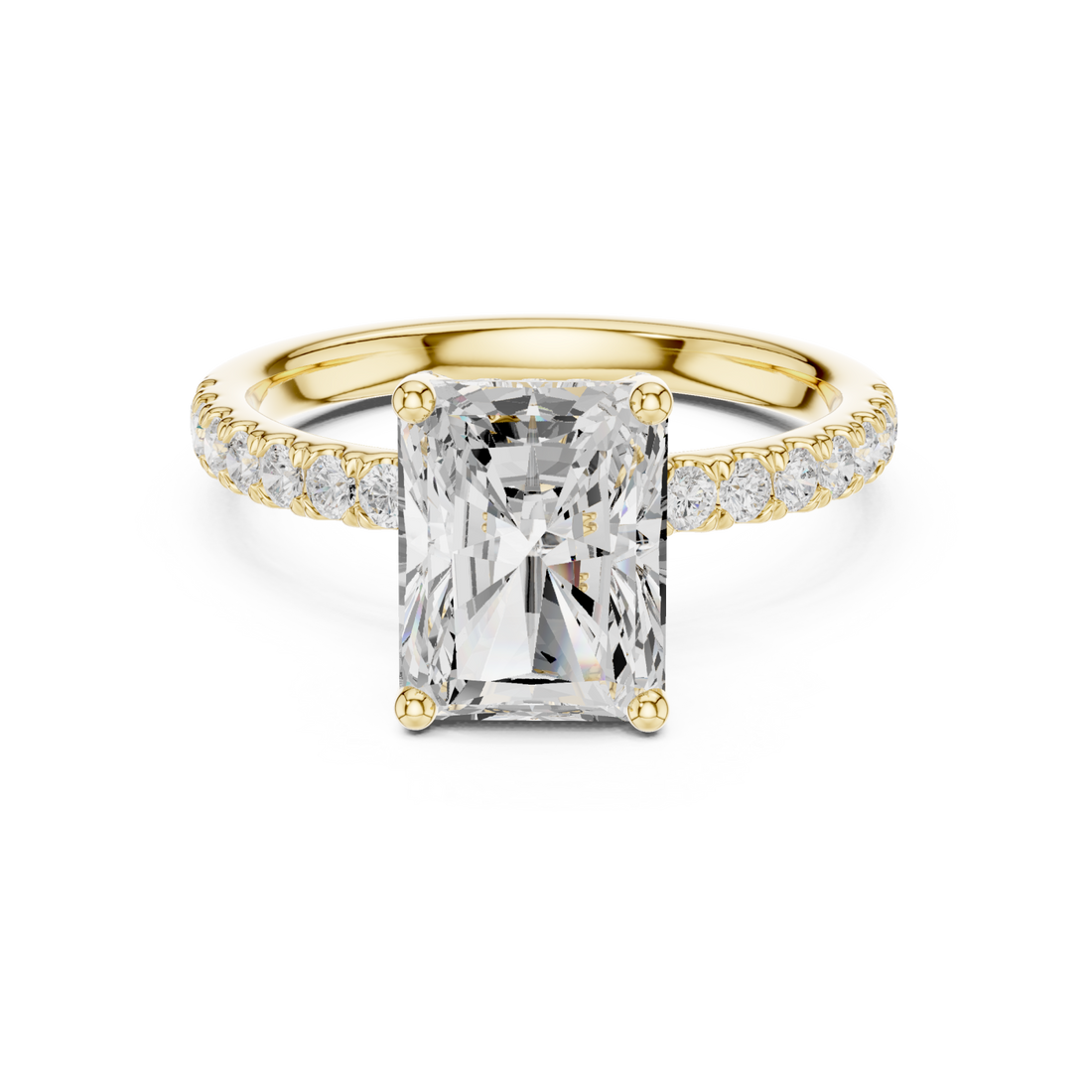 Gold Radiant Regal Solitaire Engagement Ring Right View