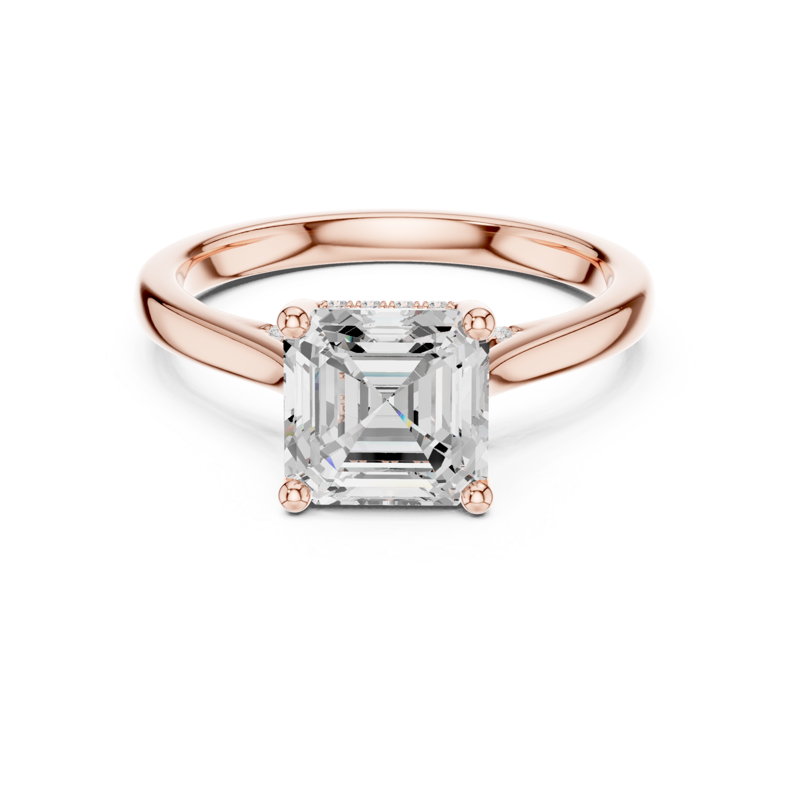  Rose Gold Celestial Allure Solitaire Ring Front View