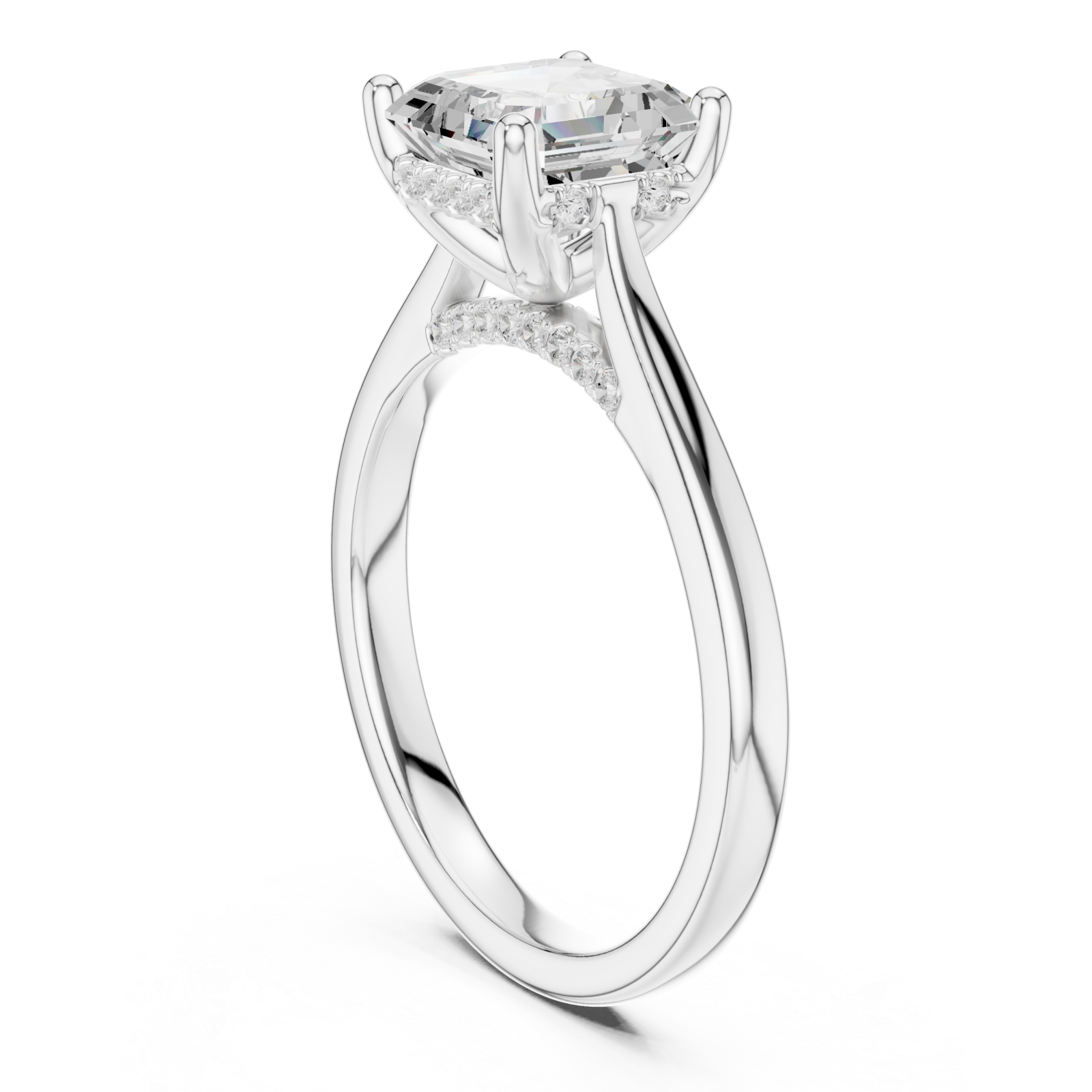  White Gold Celestial Allure Solitaire Ring Left View