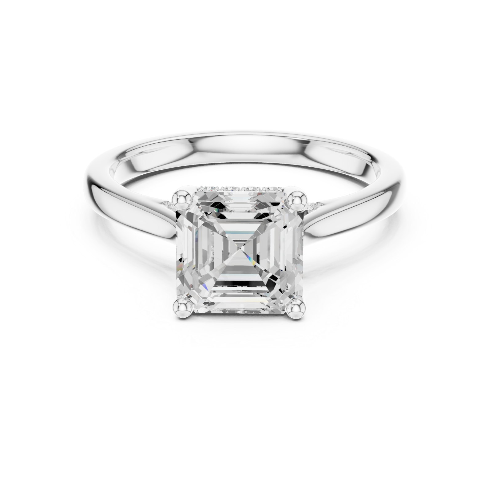  White Gold Celestial Allure Solitaire Ring Front View