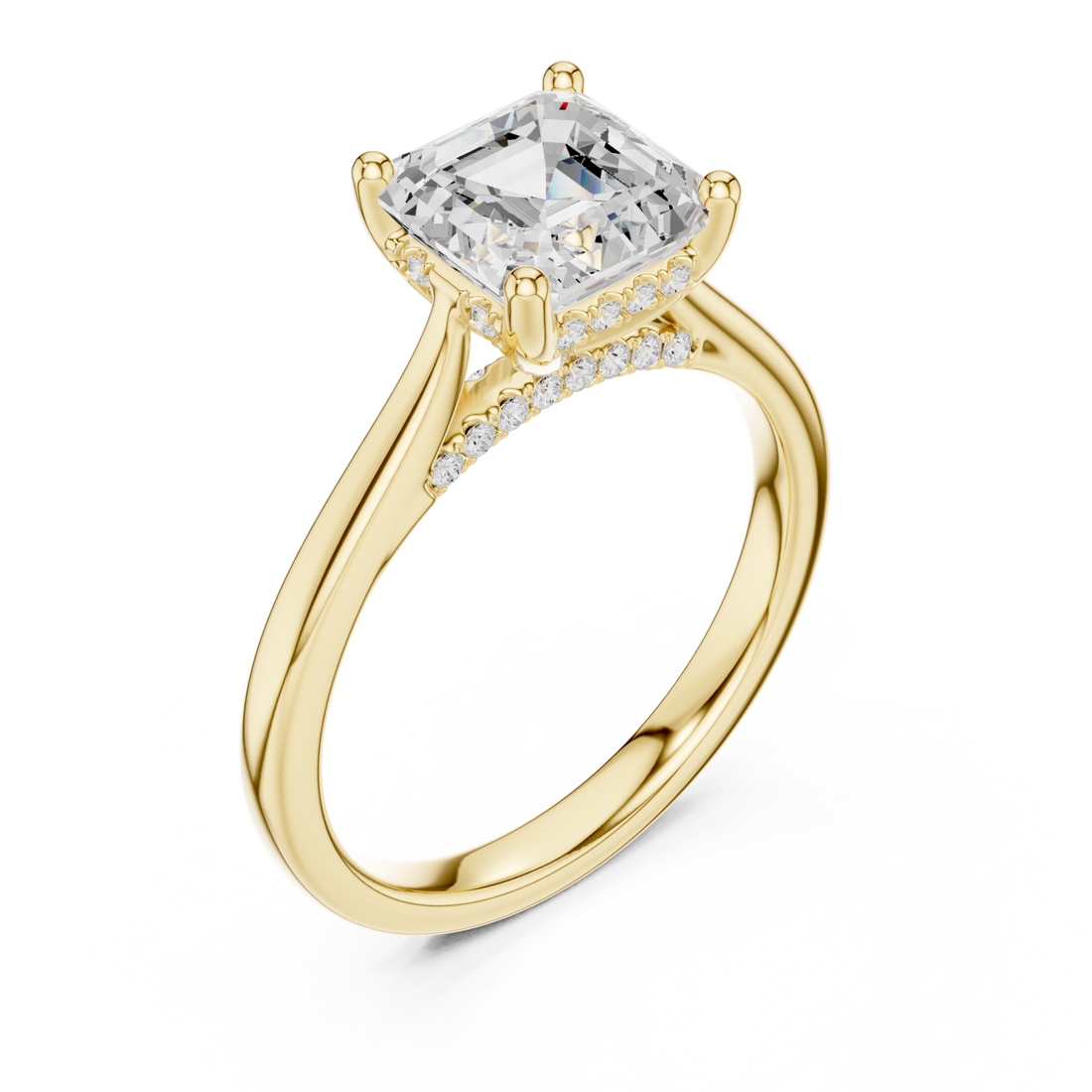 Gold Celestial Allure Solitaire Ring Right View
