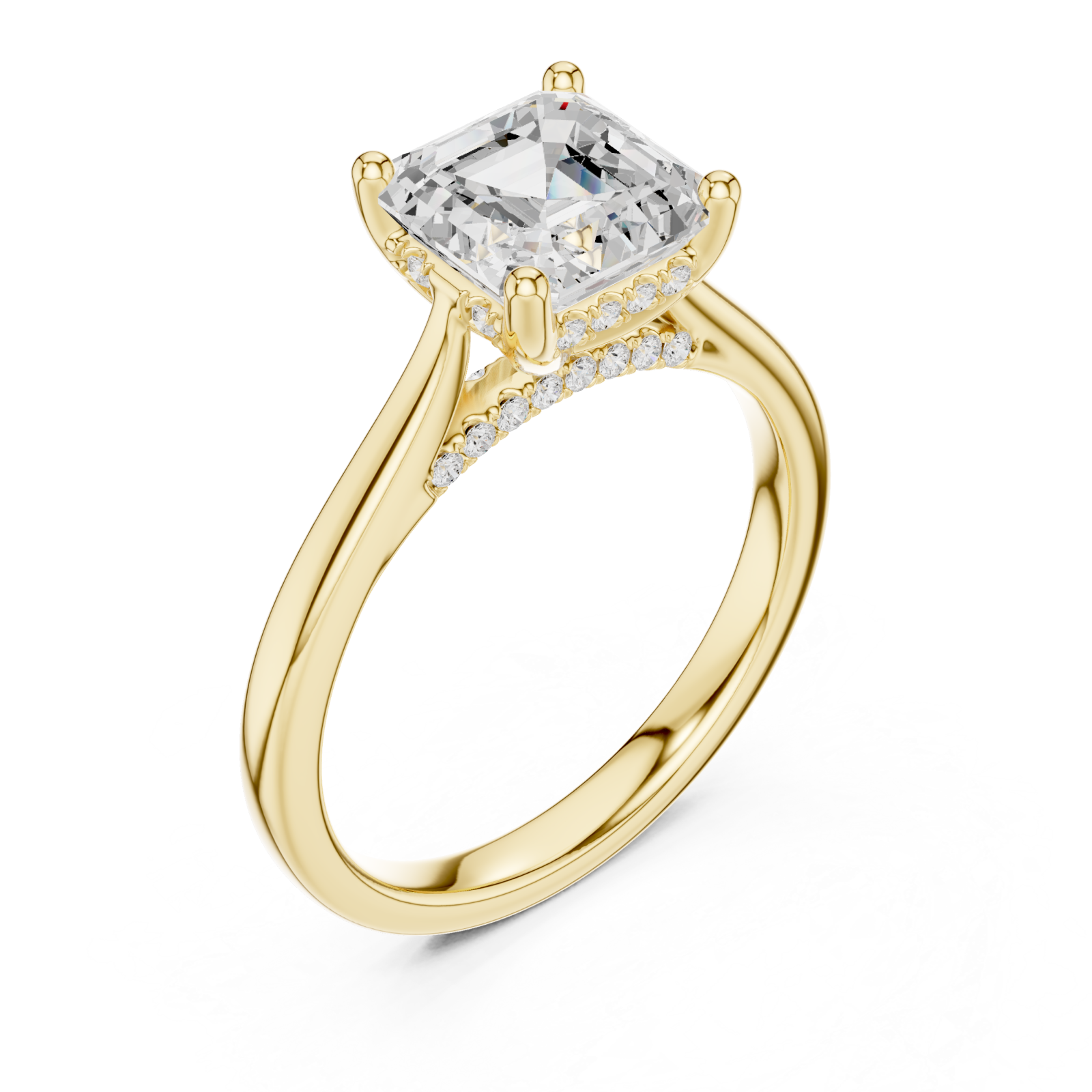 Gold Celestial Allure Solitaire Ring Right View