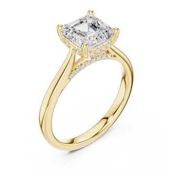 Gold Celestial Allure Solitaire Ring Right View