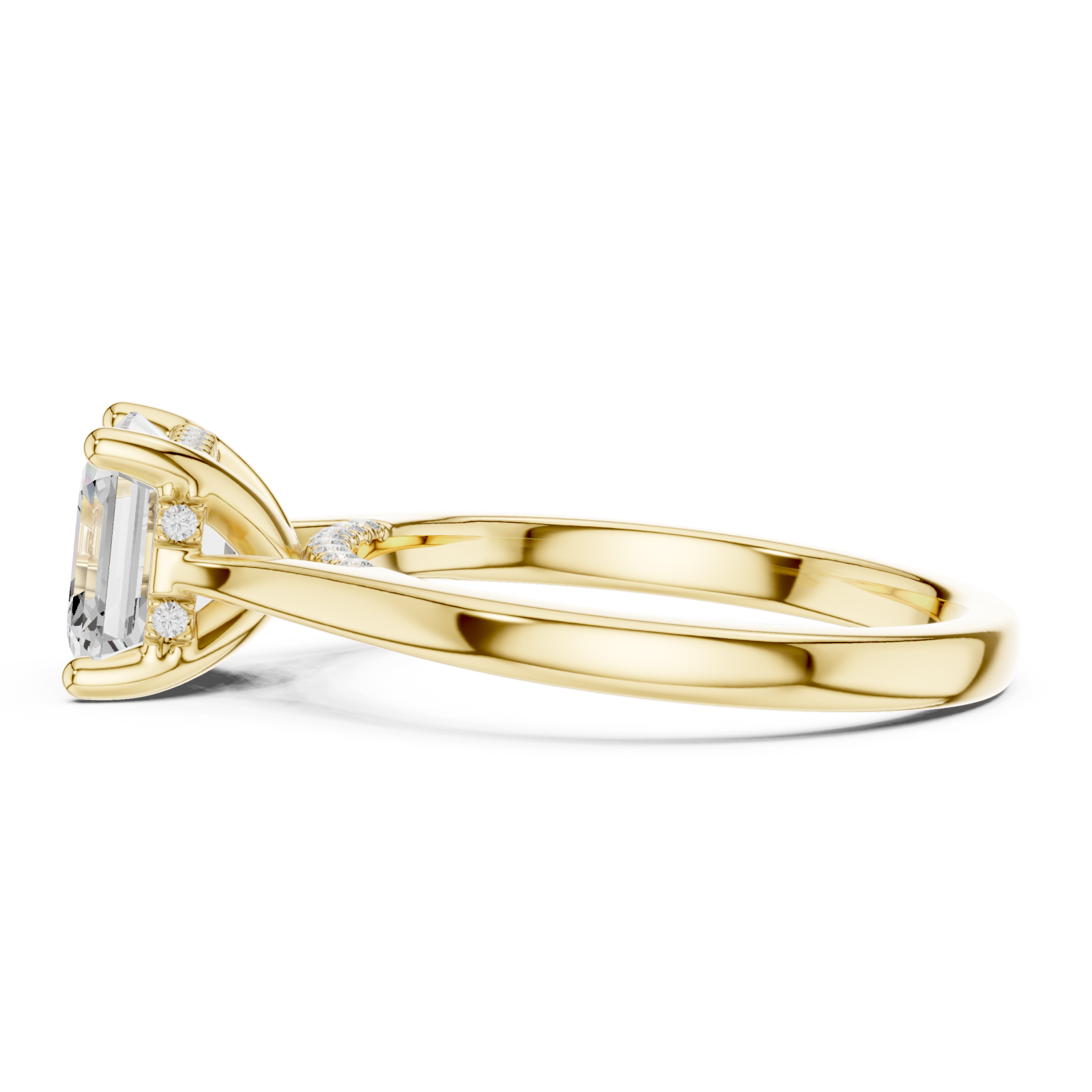  Gold Celestial Allure Solitaire Ring Side View