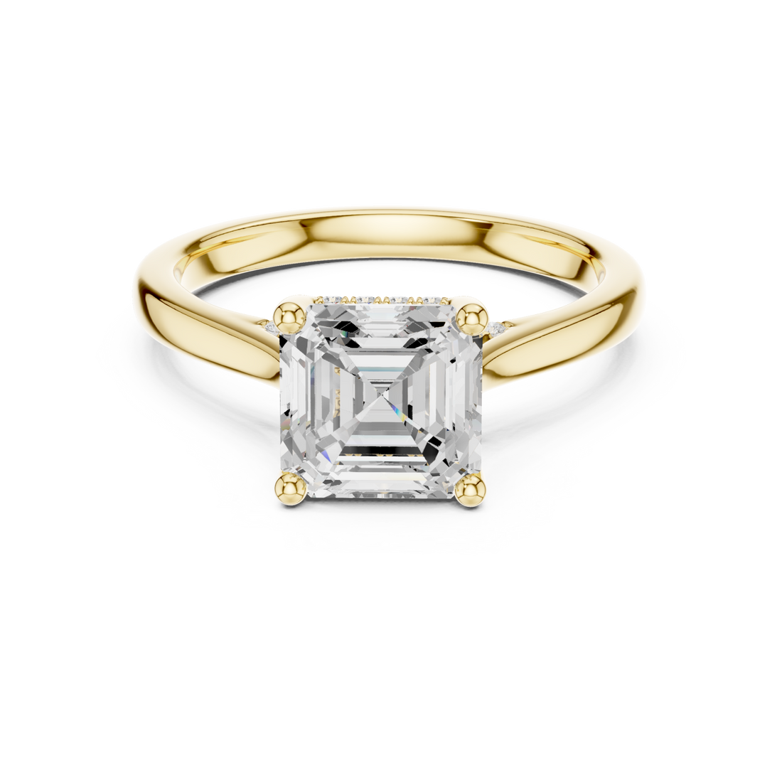 Gold Celestial Allure Solitaire Ring Right View