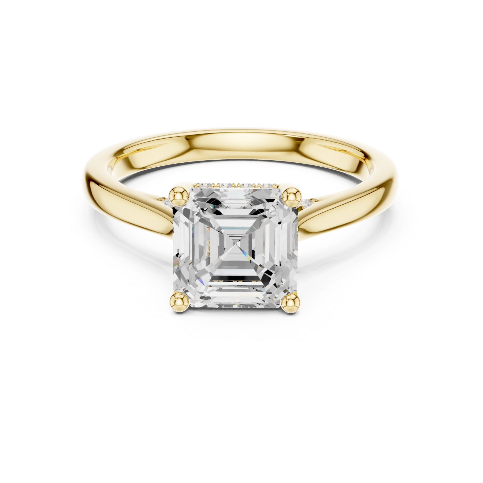  Gold Celestial Allure Solitaire Ring Front View